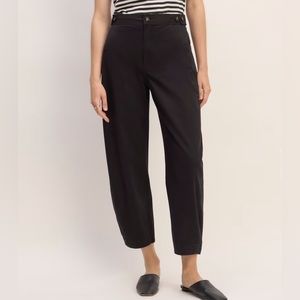 Everlane Black Fatigue Barrel Pants (linen blend)